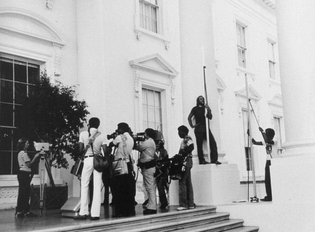 Anita Whitis conducting leveling operations at the White House Picture
