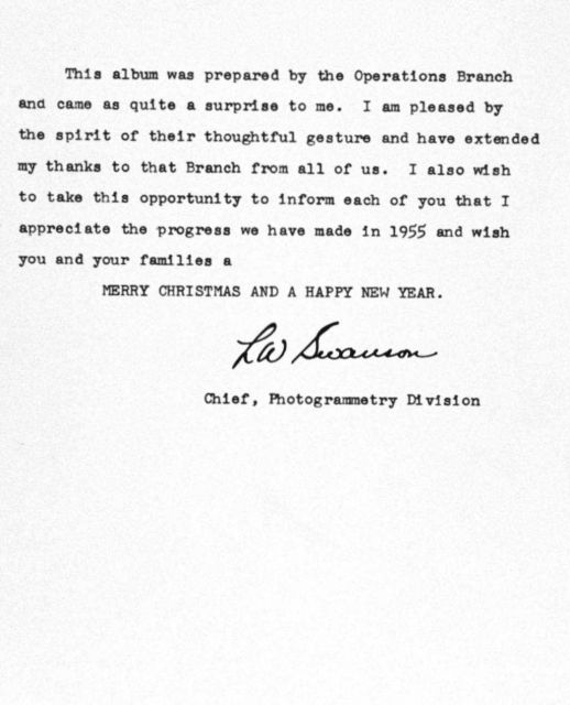 A Christmas card album highlighting the Photogrammetry Division of the Coast and Geodetic Survey in 1955 Picture