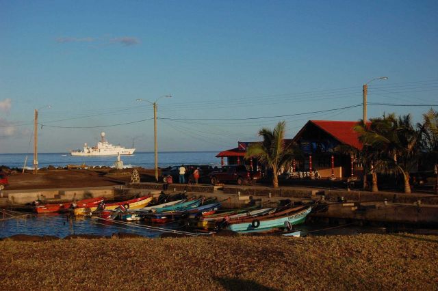 The NOAA Ship RON BROWN off the boat basin at Easter Island Picture