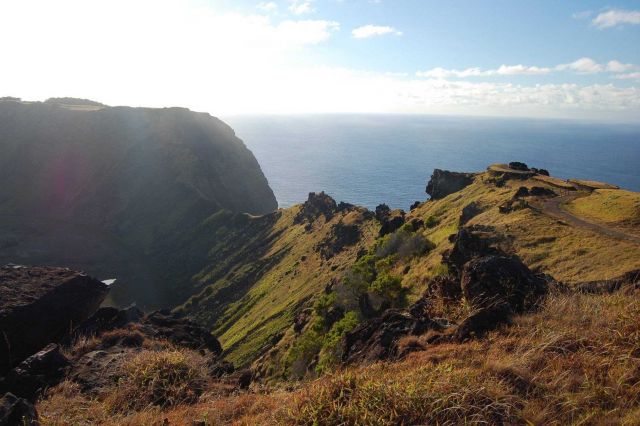 The crater rim at Rano Kau. Picture