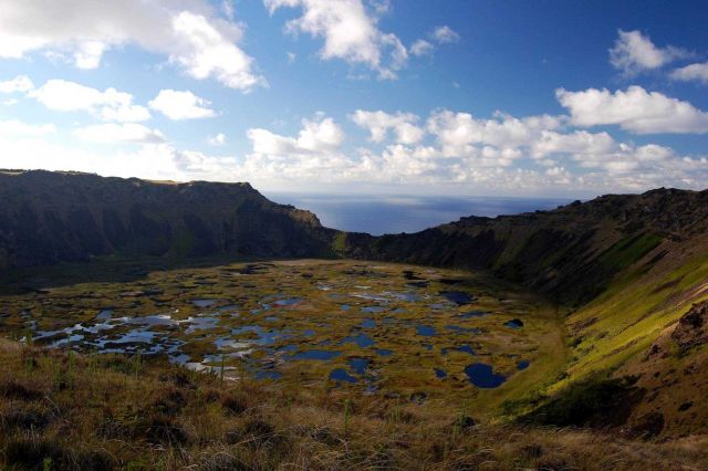 The crater at Rano Kau. Picture