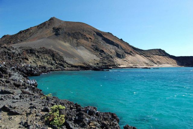 Aa lava tumbling into the sea at Sullivan Bay Picture