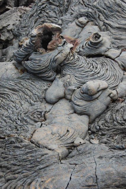 Hornitos in pahoehoe lava flow. Picture