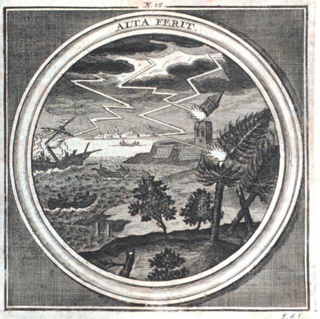 Lightning and its effects - In: Meteorologia philosophico-politica ... Picture