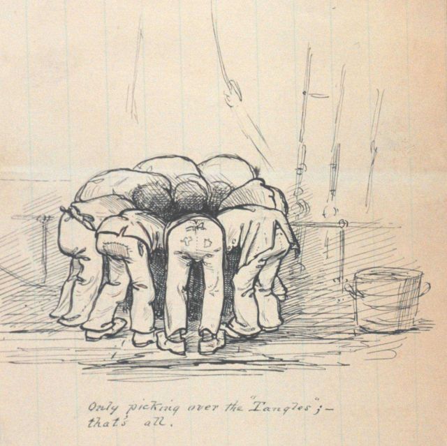 Cartoon depicting crew 