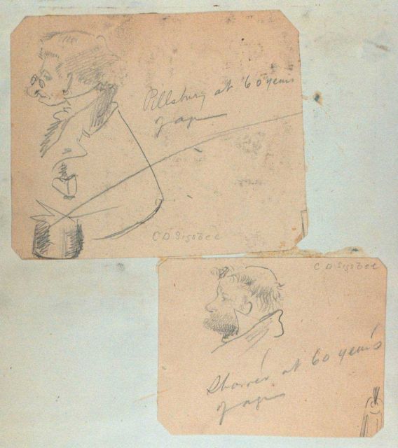 Cartoons depicting officers of the BLAKE in their old age by Charles D Picture