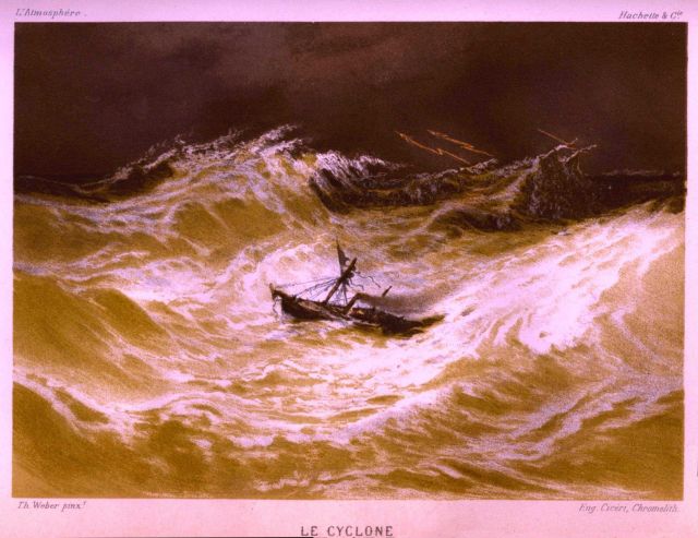A steamship battling mountainous seas in a cyclone Picture