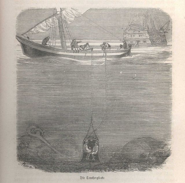 Diving bell for undersea salvage. Picture