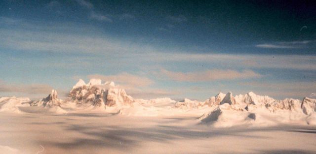 Taku Glacier after fall snows. Picture
