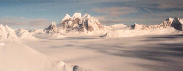 Taku Glacier after fall snows. Picture