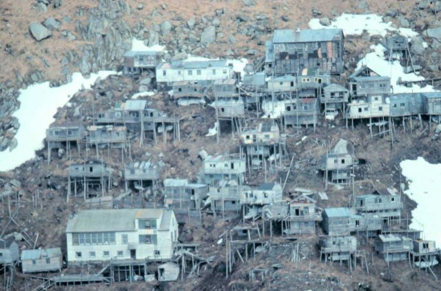 The stilt village of Ukivok - this is now deserted. Picture