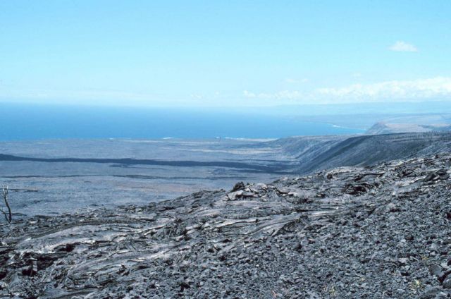Kilauea lava flows that extend to the sea - relatively new land at this location Picture