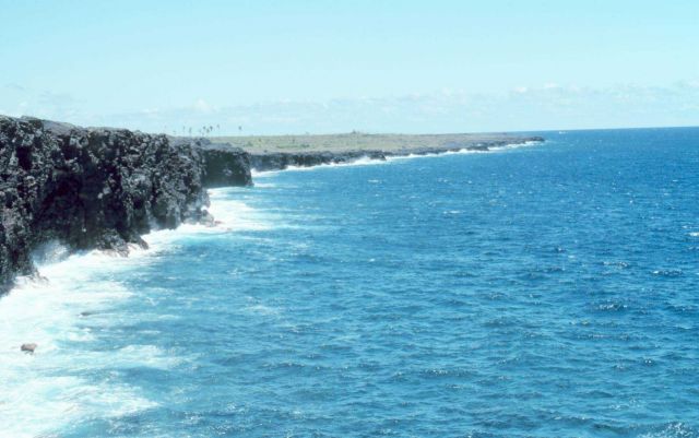 Black lava cliffs in the Kamoamoa area along southeast coast near Kilauea Picture