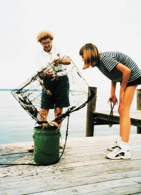 Emptying a crab pot Picture