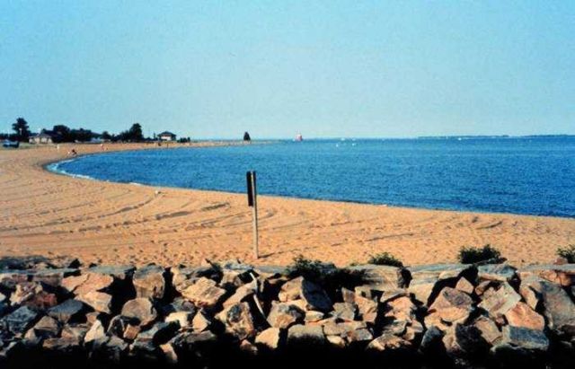 The beach at Sandy Point State Park. Picture