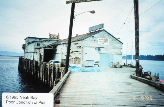 Rustic appearing Northwest Seafoods Company Pier. Picture