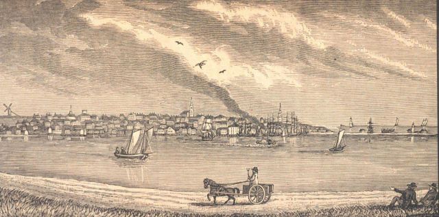 Nantucket as seen from the shore of the inner harbor, southeast from the town Picture