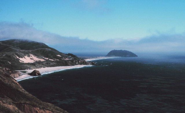 Coastal fog creeping in to Point Sur, about 25 miles south of Carmel Picture