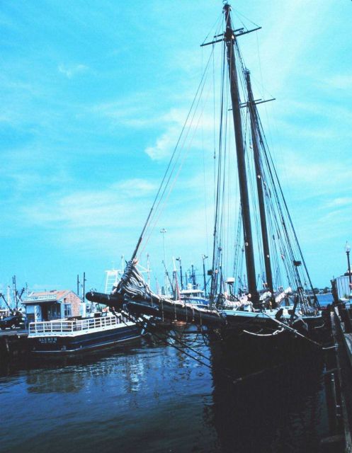 The old fishing schooner ERNESTINA at New Bedford Harbor. Picture