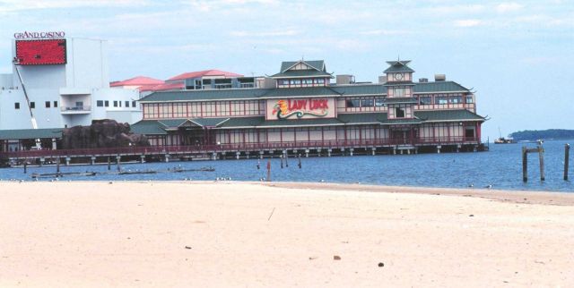 Gambling casinos have been built along the beach at Biloxi Picture