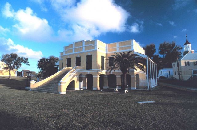 The old Danish Customs House in downtown Christiansted, now maintained by the National Park Service. Picture