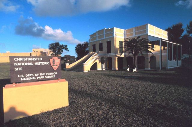 The old Danish Customs House in downtown Christiansted, now maintained by the National Park Service. Picture