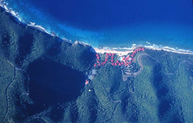 Aerial view of Carambola Beach Resort - west end of St Picture