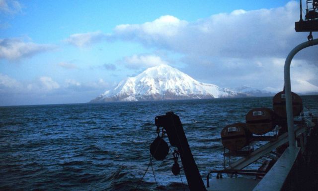 An Aleutian peak and coastline Picture
