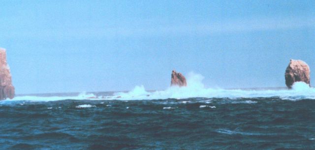 Alijos Rocks in the middle of nowhere off the Mexican Coast. Picture