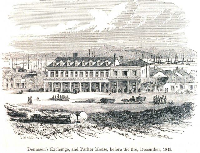 Dennison's Exchange and Parker House before the fire, December 1849 Picture