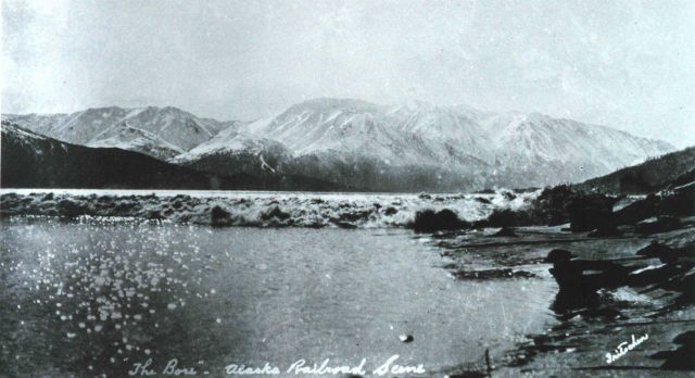 The tidal bore in Turnagain Inlet. Picture