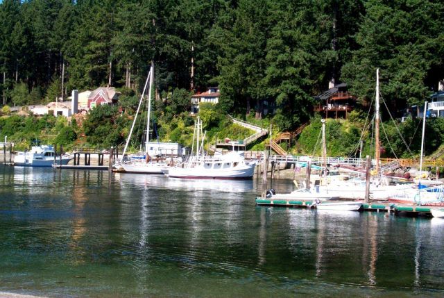 Private boat docks at Gig Harbor. Picture