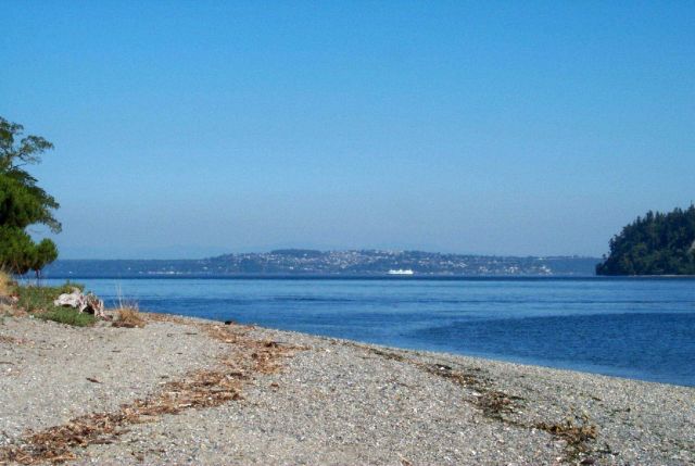 A view of Tacoma and Point Defiance from the spit at Gig Harbor Picture