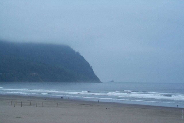 Mist coming in on Tillamook Head looking south from Seaside. Picture