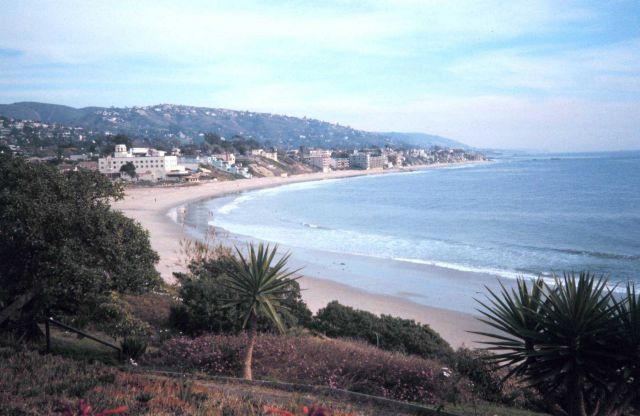 A view of the builtup coastline on a southern California beach Picture