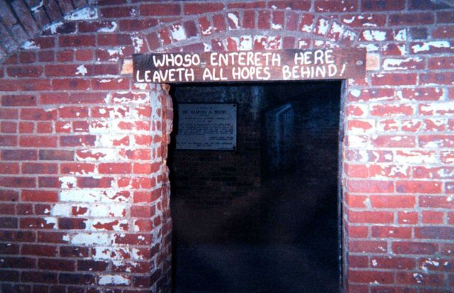 Sign over the cell that housed Dr Picture
