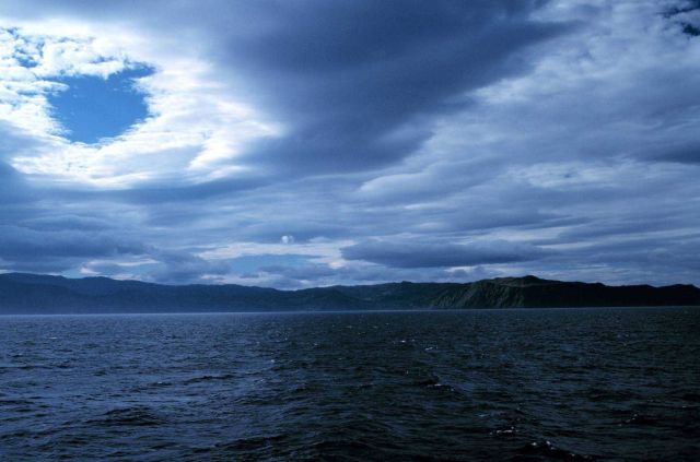 Dramatic cloud formation over the Puale Bay area of the Alaska Peninsula. Picture