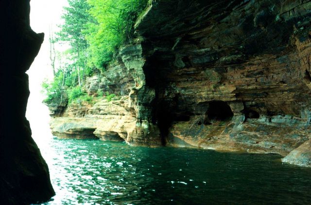 Cave explored by NOAA Ship PEIRCE Boston whaler. Picture