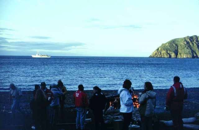 NOAA Ship RAINIER crew beach party at Chowiet Island in the Semidi Island group southwest of Kodiak Island Picture