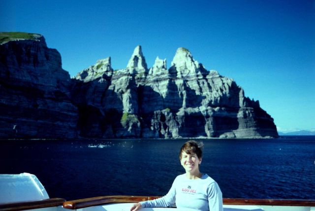 High school teacher on NOAA Ship RAINIER as part of NOAA Teacher at Sea Program. Picture