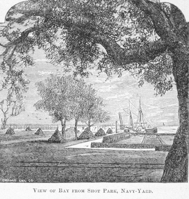 View of Bay from Shot Park, Navy Yard at Pensacola - in 