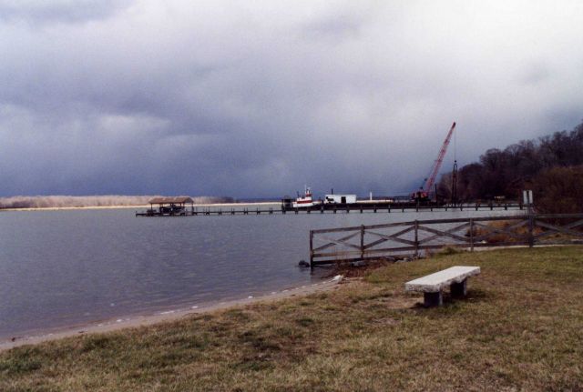 Construction of a new pier may have to wait for the storm to pass. Picture