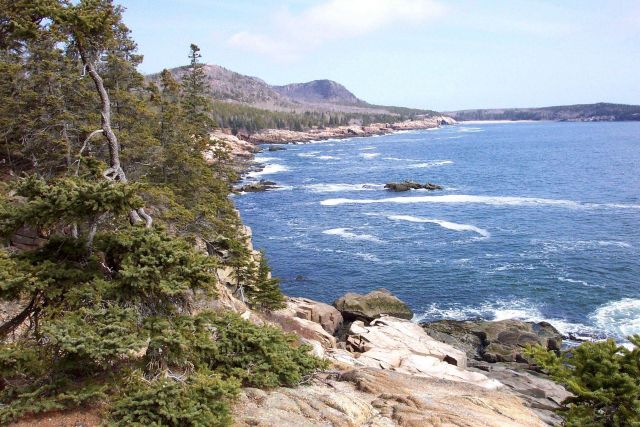 Looking north to the Sand Beach area from the Otter Cliffs. Picture