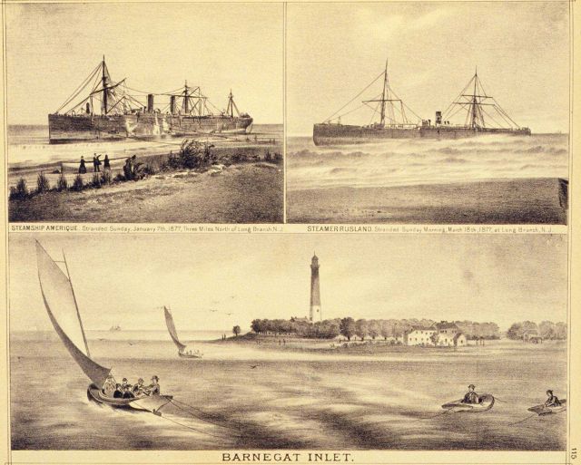 Top: Two steamers stranded at Long Branch, New Jersey Picture