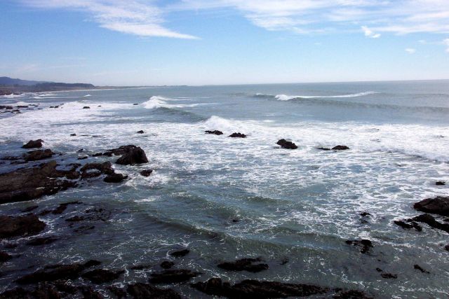 Looking south towards Point Ano Nuevo from Pigeon Point area along Highway 1. Picture