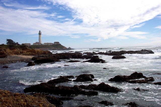 Pigeon Point Lighthouse as seen from the north. Picture