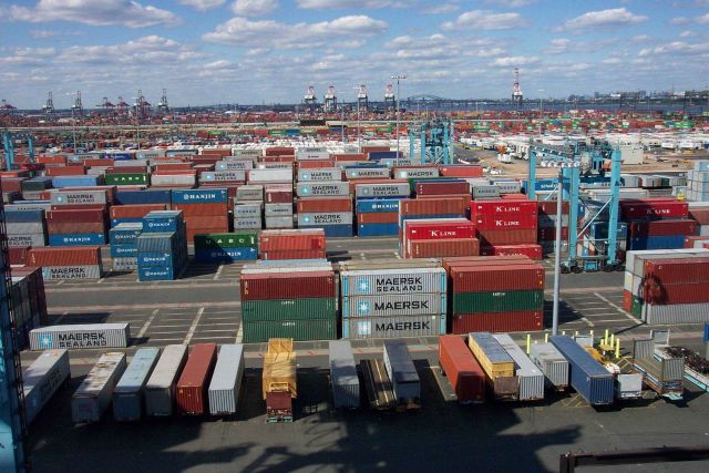 Thousands of shipping containers at the terminal at Port Elizabeth, New Jersey. Picture
