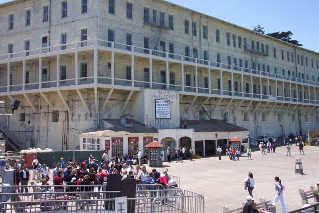 The disembarkation pier at Alcatraz. Picture