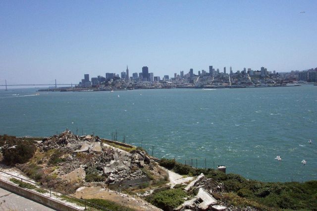 The San Francisco skyline from Alcatraz Picture