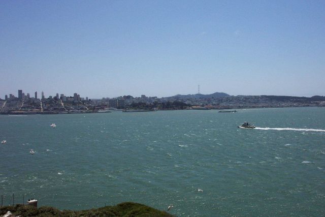 The San Francisco skyline from Alcatraz Picture
